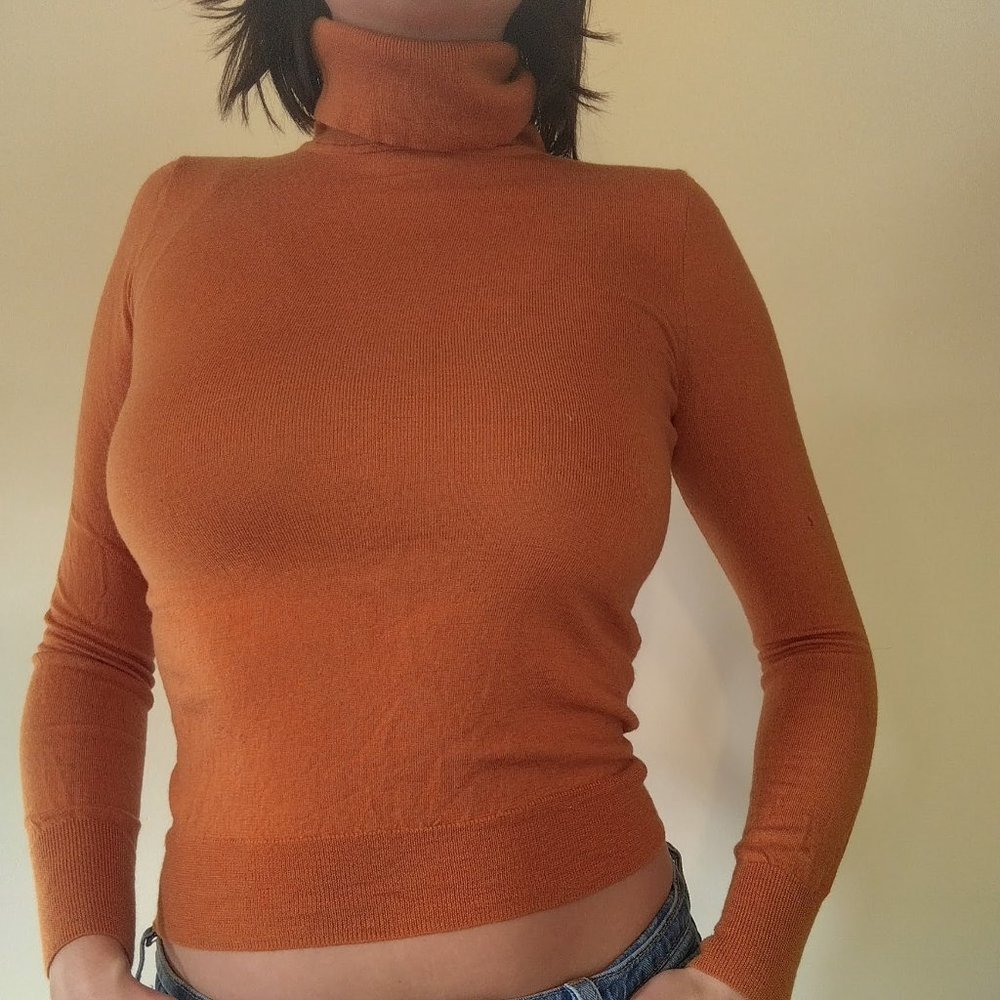 J.Crew burnt orange turtleneck sweater